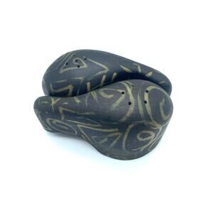 Hand Carved Don Shoemaker rosewood‎ salt and pepper . Altered  one of a kind